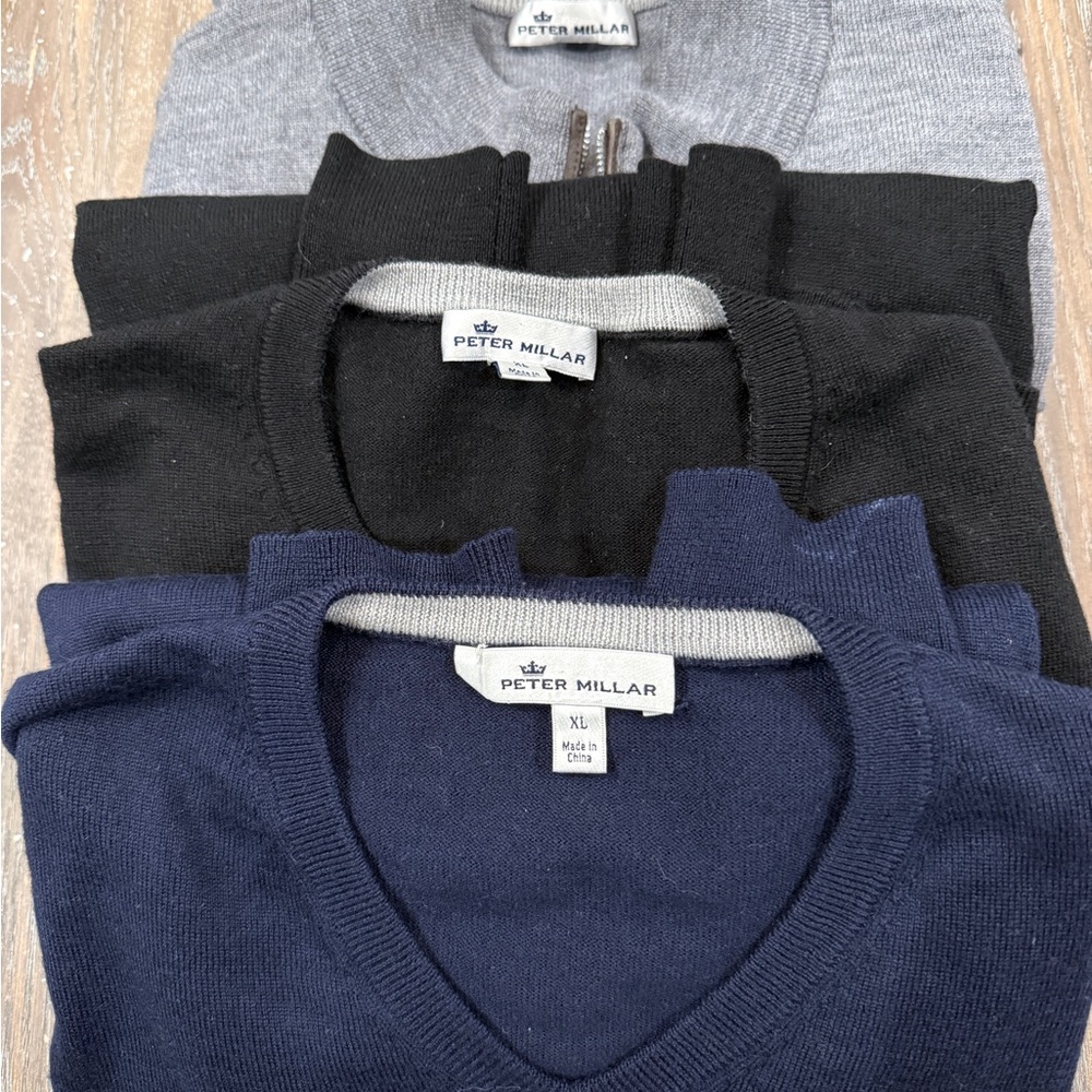 Peter Millar Luxe Sweater Trio - Black, Gray, Navy